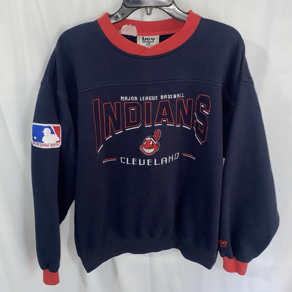 Vintage 90s Cleveland Indians Lee Sport Embroidered Crewneck Sweatshirt Medium